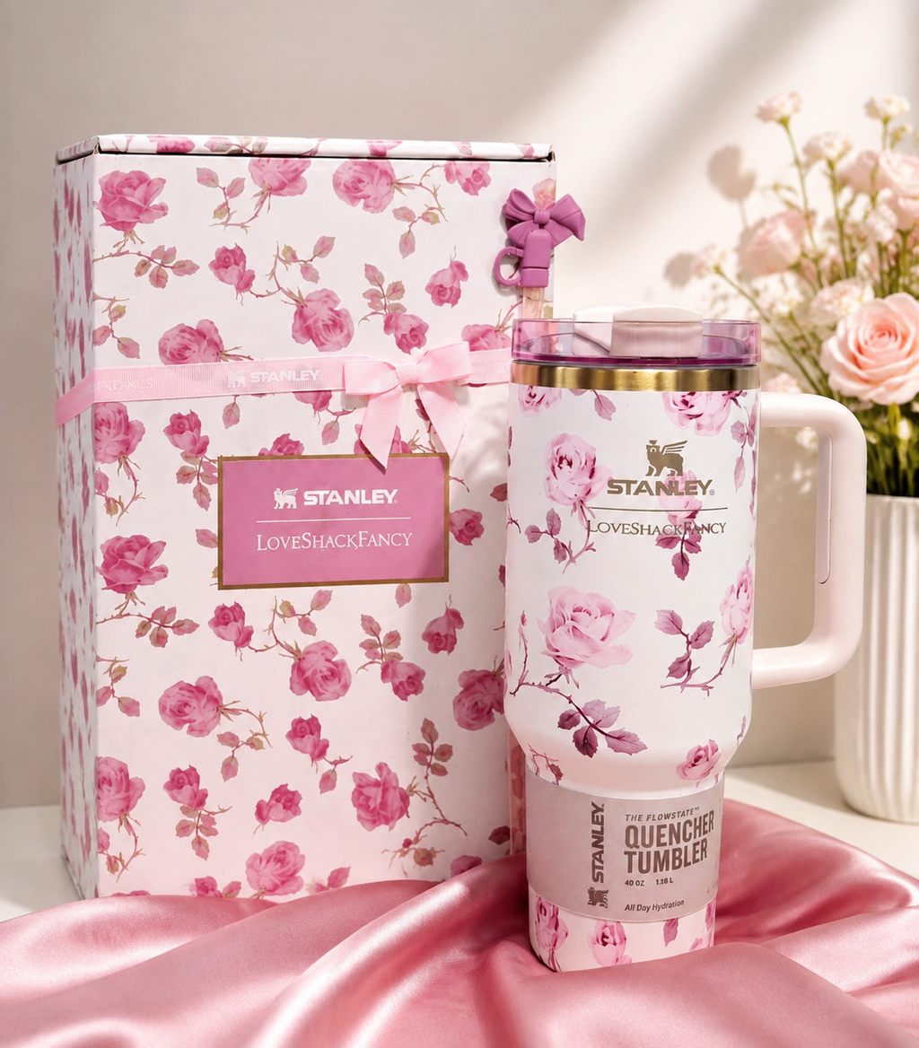 Stanley Quencher H2.0 FlowState 40oz Tumbler LoveShackFancy Floral Edition with Gift Box
