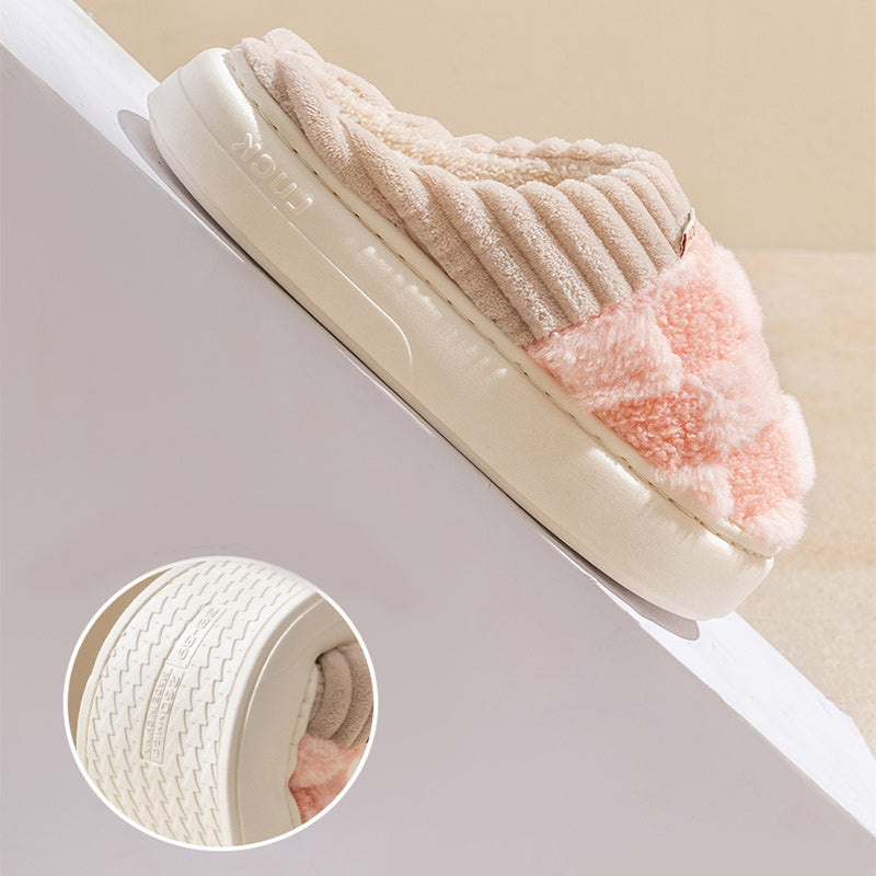 Plaid Plush House Slippers