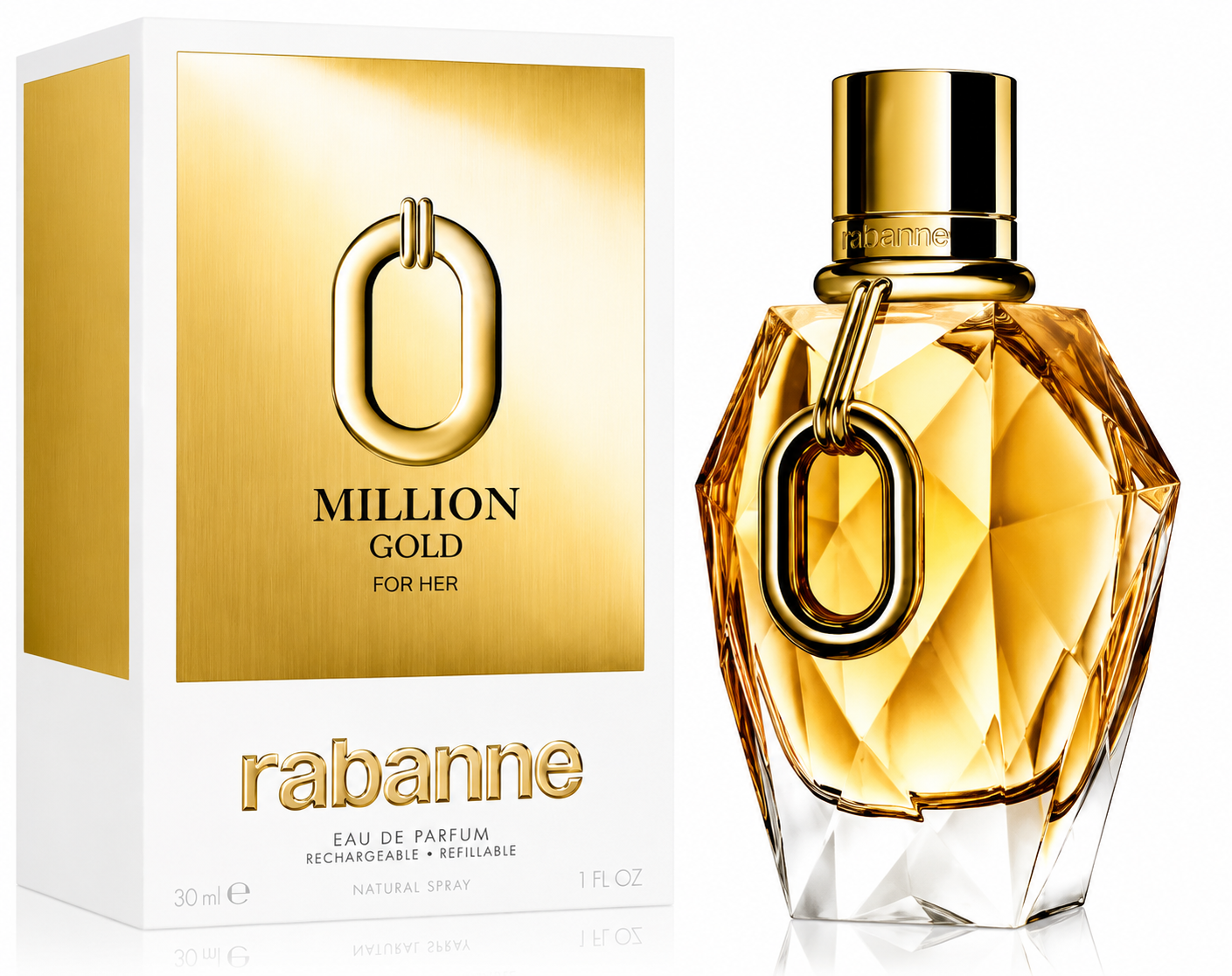 Rabanne Million Gold For Her Eau de Parfum – Floral Women's Fragrance – 1.0 FL OZ / 30 ml