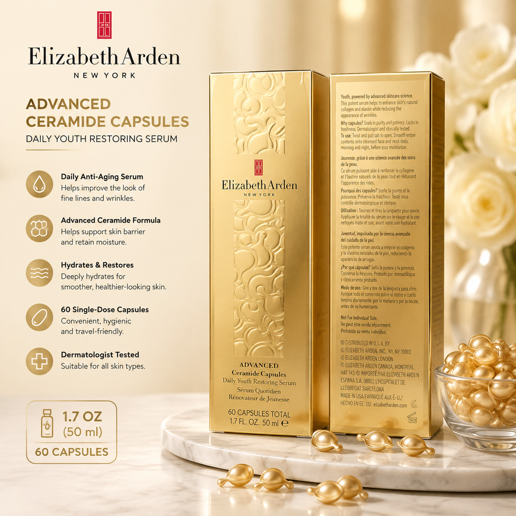 Elizabeth Arden Advanced Ceramide Capsules Daily Youth Restoring Serum – 60 Capsules (1.7 oz)