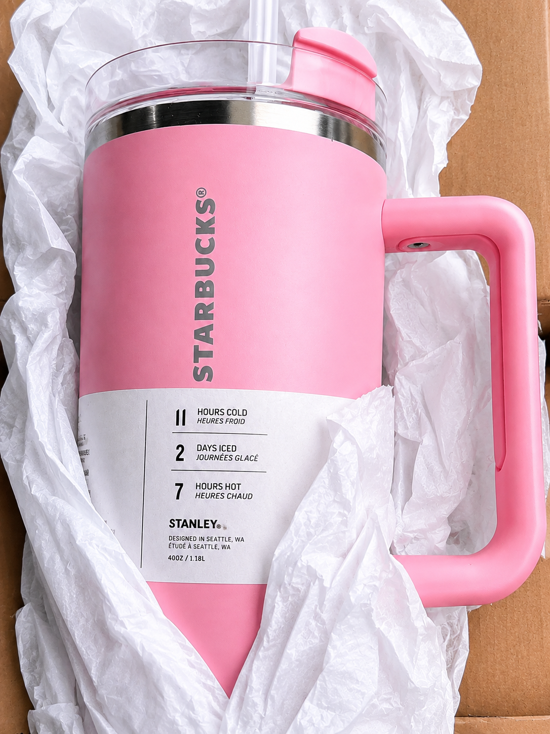 Starbucks x Stanley Quencher H2.0 FlowState Tumbler – Pink, 40 oz