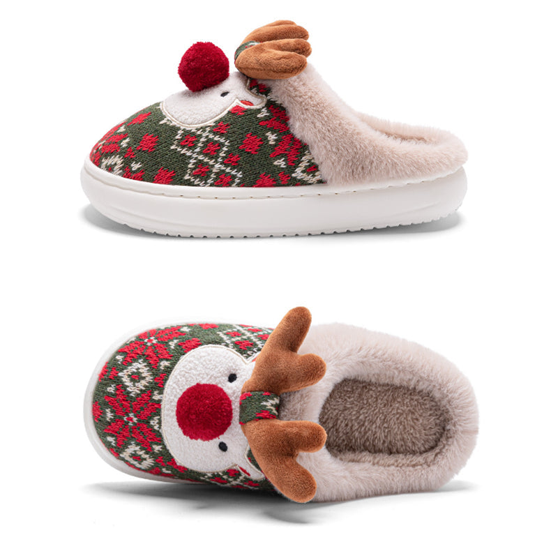 Cozy Elk Plush House Slippers