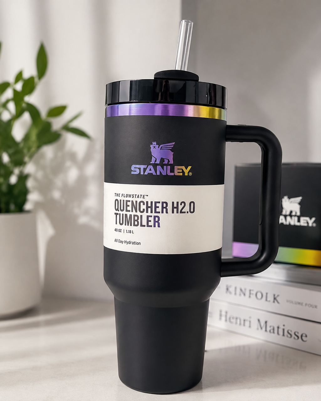 Stanley Quencher H2.0 Tumbler 40oz Insulated Stainless Steel Travel Cup with Handle & Straw
