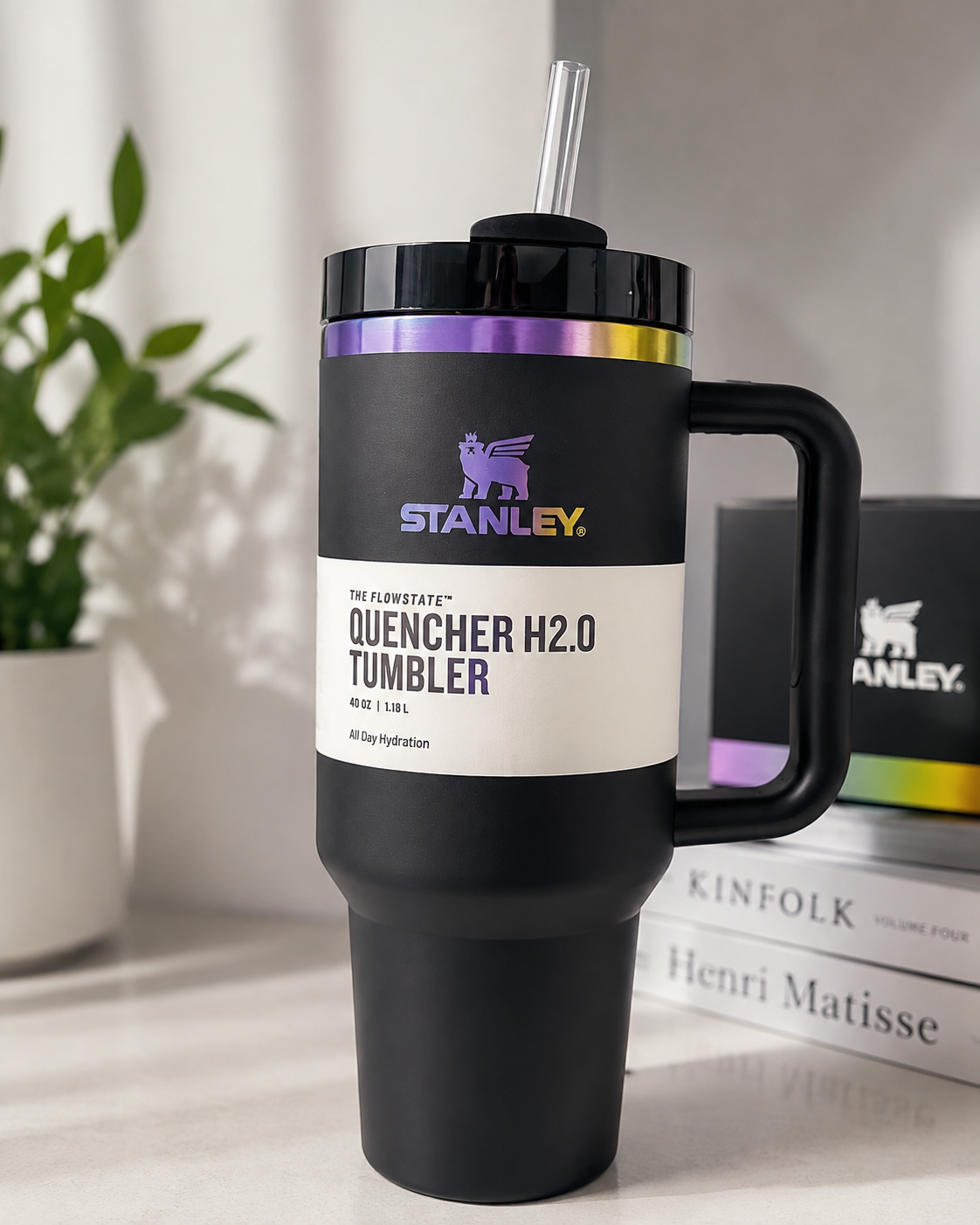 Stanley Quencher H2.0 Tumbler 40oz Insulated Stainless Steel Travel Cup with Handle & Straw