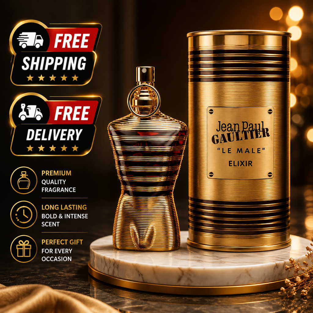 Jean Paul Gaultier Le Male Elixir Eau de Parfum Intense for Men – Luxury Amber Woody Fragrance