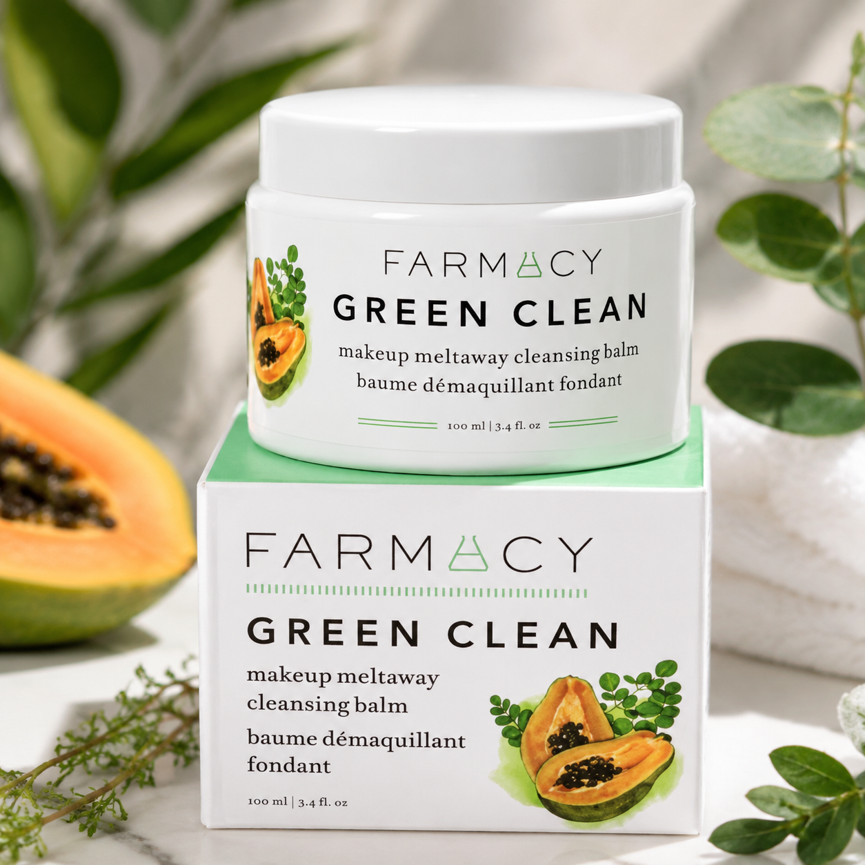 Farmacy Green Clean Makeup Meltaway Cleansing Balm – Facial Makeup Remover & Deep Cleansing Balm