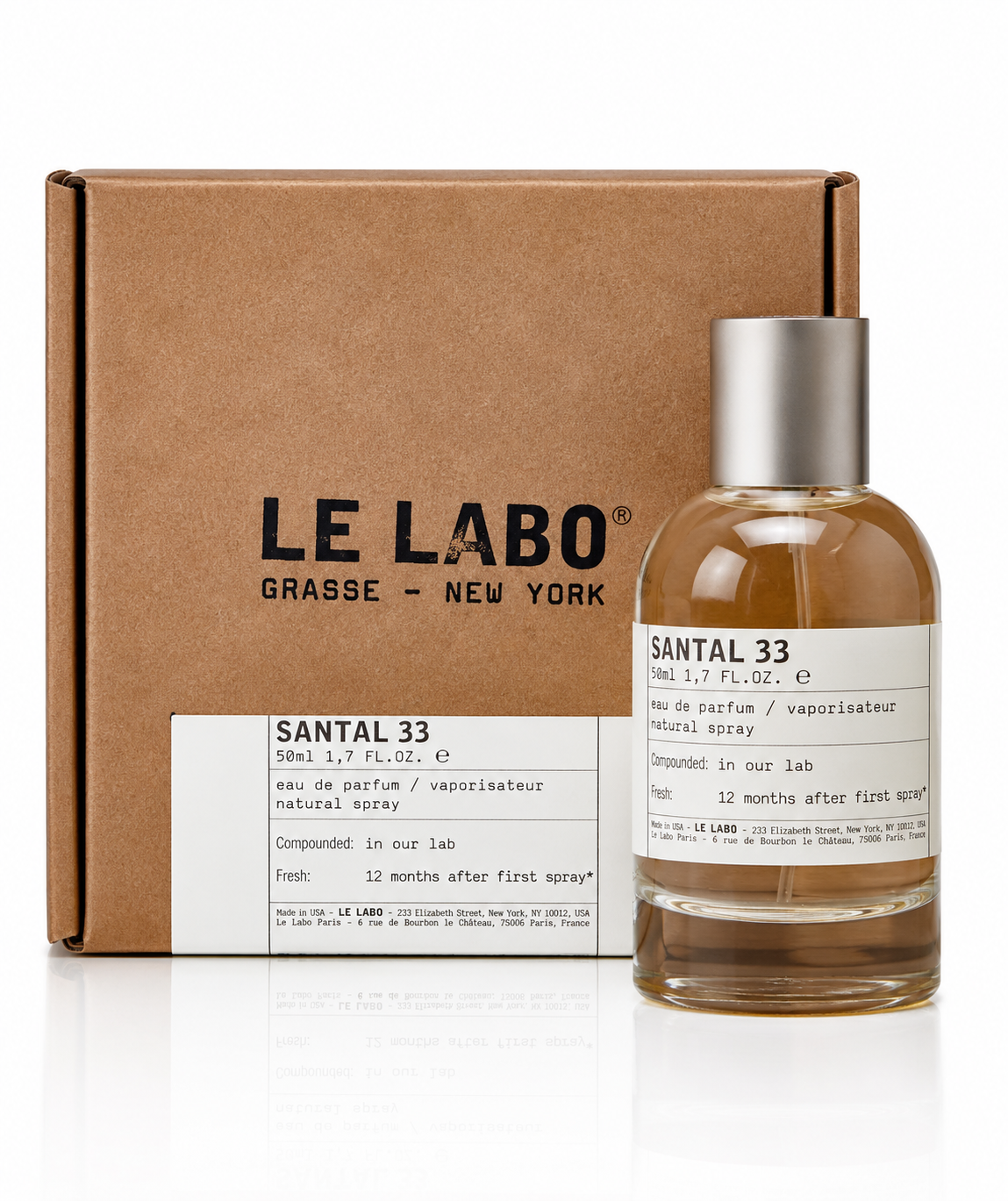 Le Labo SANTAL 33 Eau de Parfum – 1.7 FL OZ / 50 ml