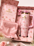 Stanley Quencher H2.0 FlowState 40oz Floral Tumbler Gift Set with Carry Pouch | LoveShackFancy Edition